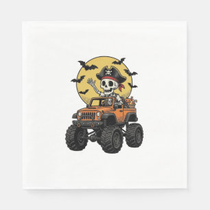 Pirate Skeleton Monster Truck Halloween Design_1 Napkin
