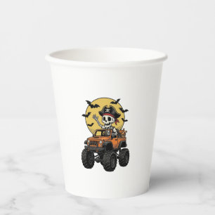 Pirate Skeleton Monster Truck Halloween Design_1 Paper Cups