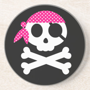 Pirate Skeleton Skull Bandanna Coaster