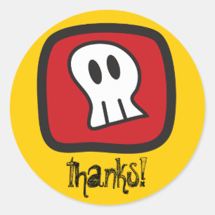 Pirate Skeleton Skull & Bones Boy's Birthday Party Classic Round Sticker