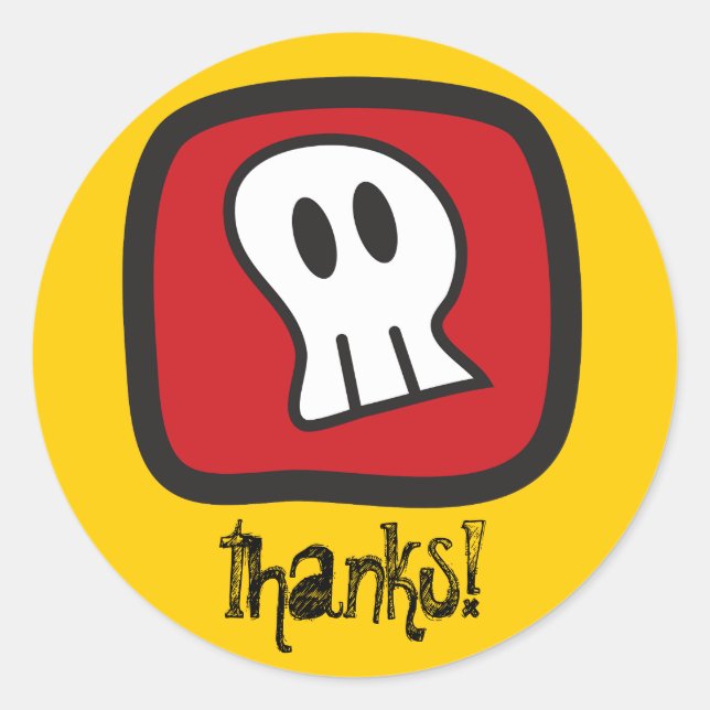 Pirate Skeleton Skull & Bones Boy's Birthday Party Classic Round Sticker (Front)