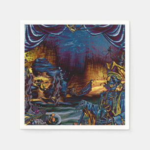 Pirate Skeleton Treasure Under the Sea Comic Art Napkin