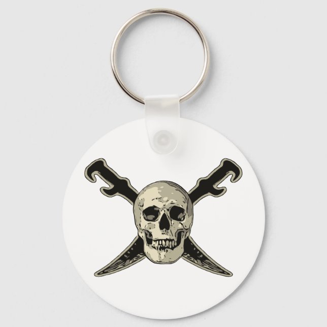 Pirate (Skull) - 2.25" Basic Button Keychain Key Ring (Front)