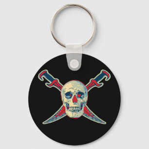 Pirate (Skull) - 2.25" Basic Button Keychain Key Ring