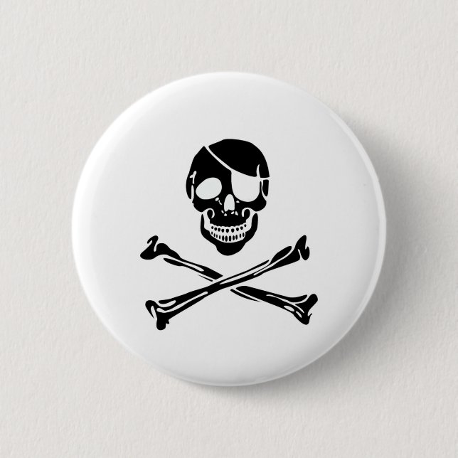 Pirate Skull 6 Cm Round Badge (Front)