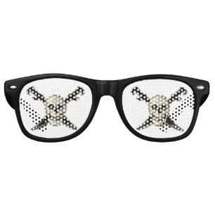 Pirate (Skull) - Adult Retro Party Shades, White Retro Sunglasses
