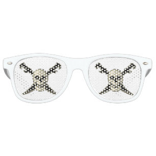 Pirate (Skull) - Adult Retro Party Shades, White Sunglasses