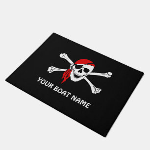 Pirate Skull and Bones Custom Boat  Doormat