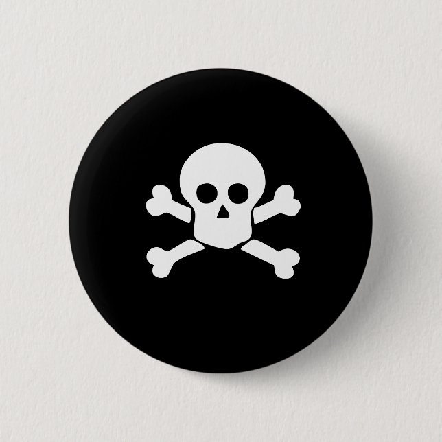 Pirate Skull and Cross bones button (Front)