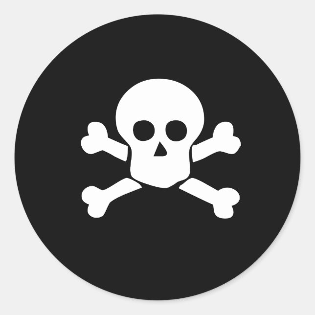 Pirate skull and cross bones sticker for kids (Front)