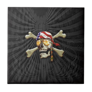 Pirate Skull and Cross Bones Tile