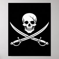Pirate skull and crossbone cross sword jolly roger