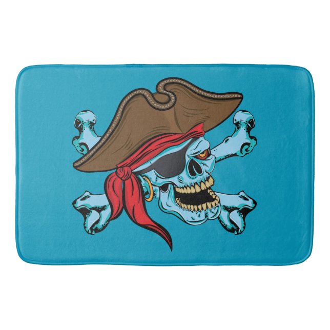Pirate Skull and Crossbones Bath Mat (Front)