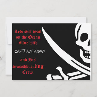 Pirate Skull and crossbones invitaion Invitation