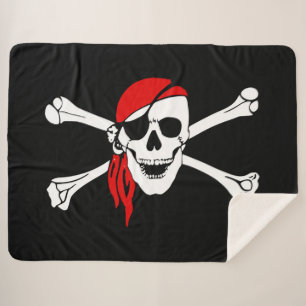 Pirate Skull and Crossbones Sherpa Blanket