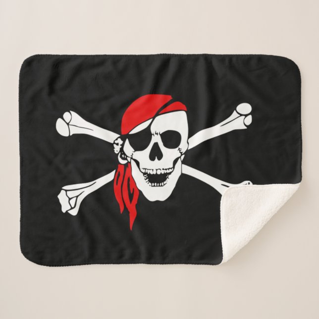 Pirate skull and crossbones sherpa blanket (Front (Horizontal))