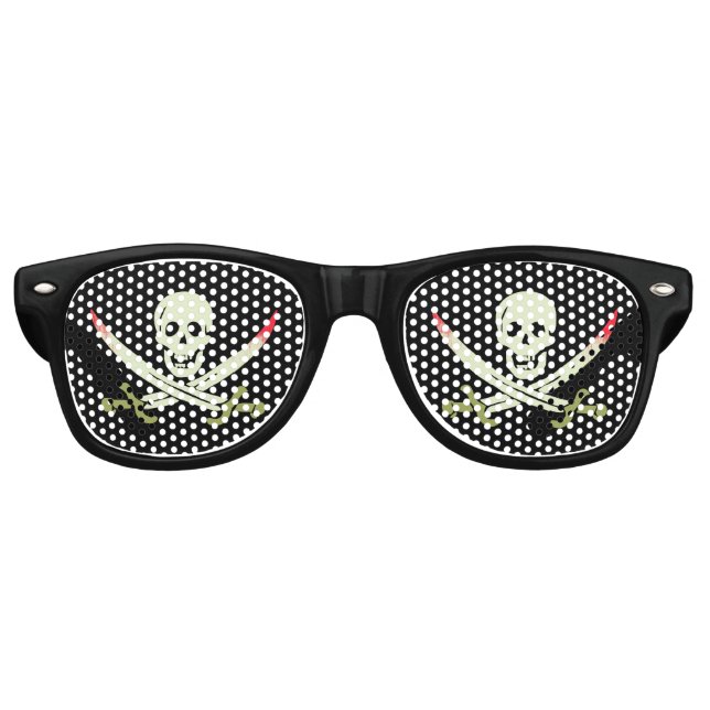 Pirate Skull and Crossed Cutlasses Retro Sunglasses (Front)