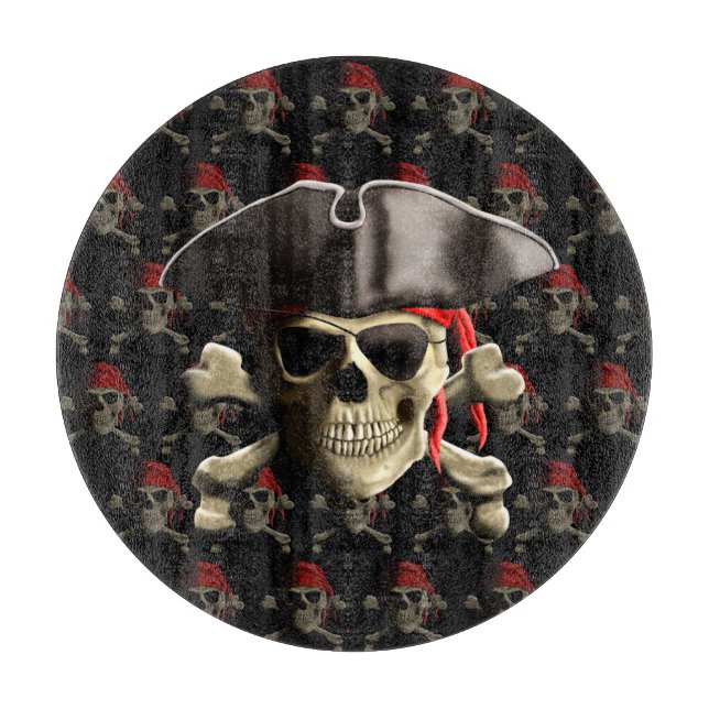 Pirate Skull And Hat Cutting Board (Front)
