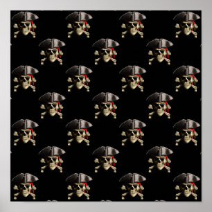 Pirate Skull And Hat Poster