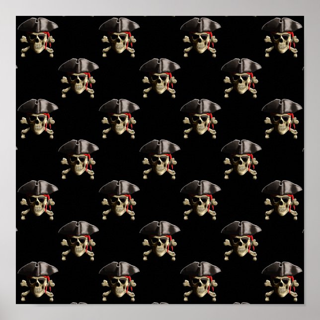 Pirate Skull And Hat Poster (Front)