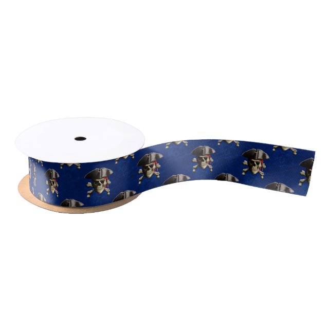 Pirate Skull And Hat Satin Ribbon (Spool)