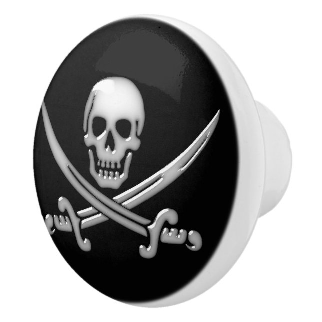 Pirate Skull and Sword Crossbones (TLAPD) Ceramic Knob (Right)