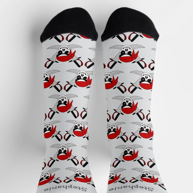 Pirate Skull And Swords Design Socks (Top)