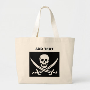 Pirate Skull and Swords Large Tote Bag