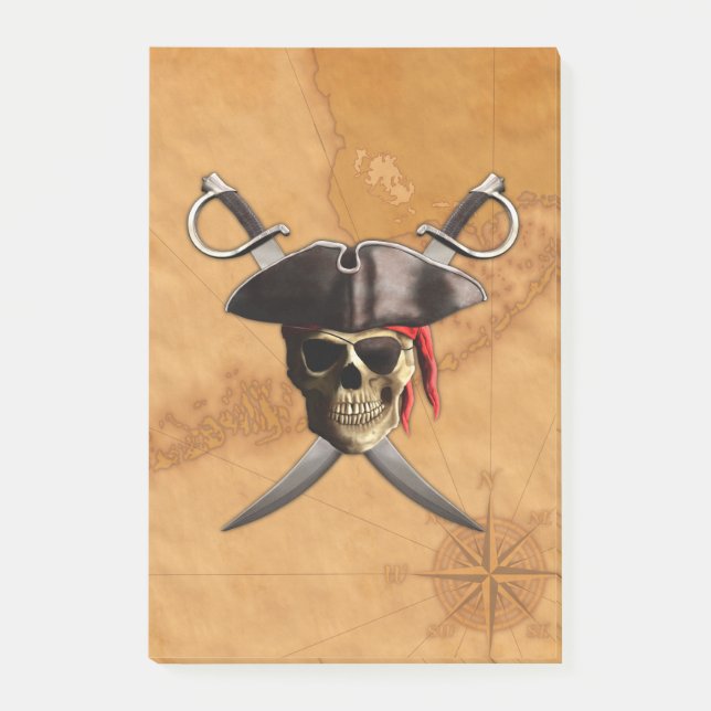 Pirate Skull And Swords Post-it Notes (Front)