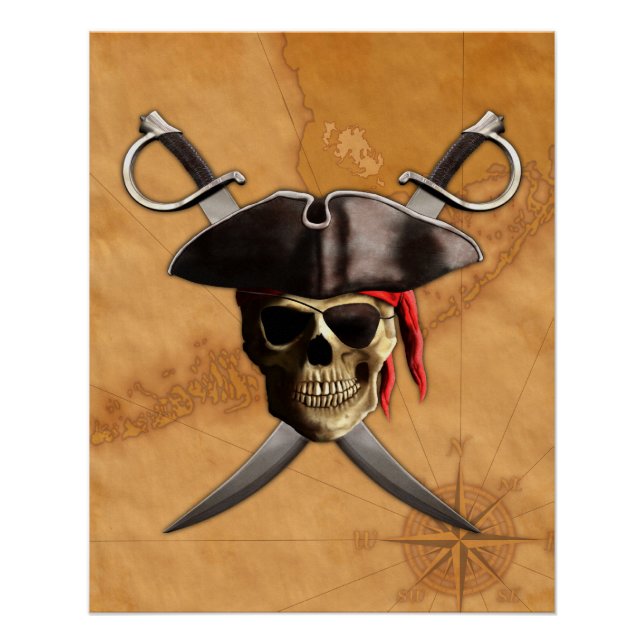 Pirate Skull And Swords Poster (Front)