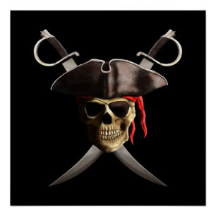 Pirate Skull And Swords Poster