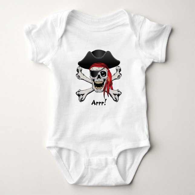 Pirate Skull Baby Bodysuit (Front)