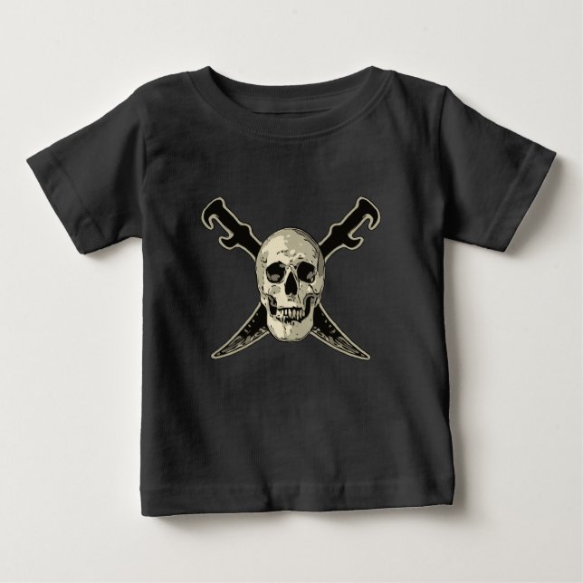 Pirate (Skull) - Baby Fine Jersey T-Shirt (Front)