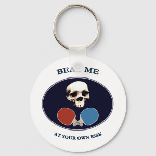 Pirate Skull Beat Me Ping Pong Key Ring