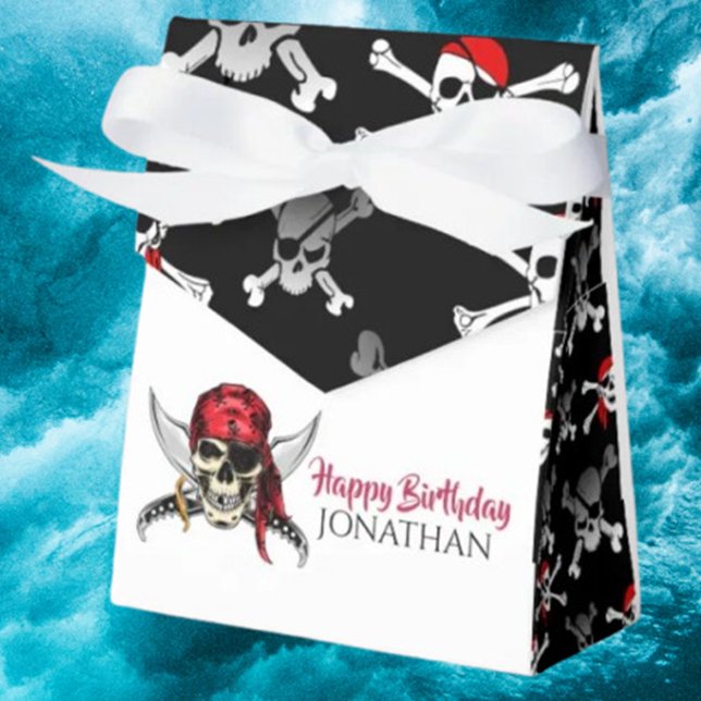 Pirate Skull Birthday  Party Favour Box (Add fun to celebrations—shop our pirate  box today!)