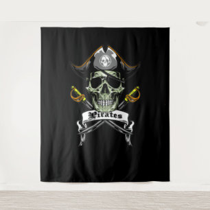 Pirate Skull Bones  Backdrop Tapestry