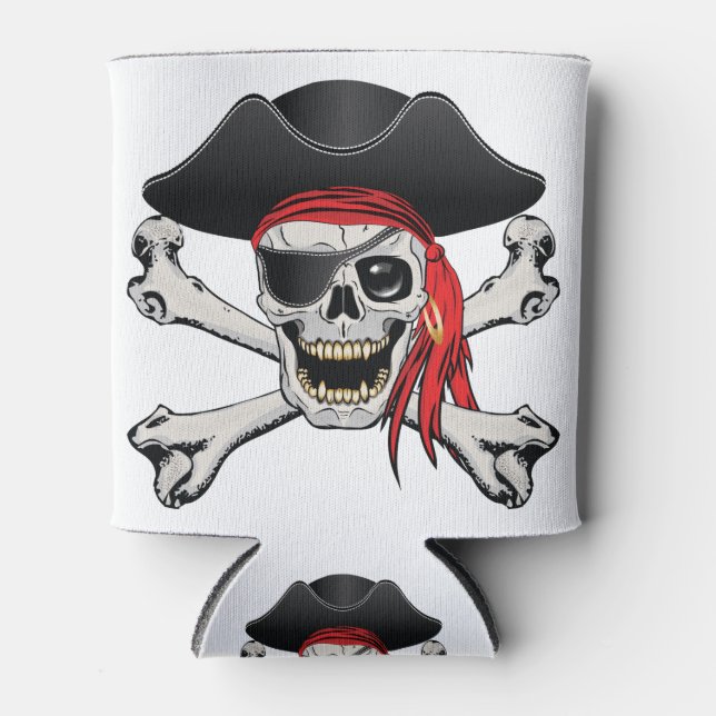 Pirate Skull Can Cooler (Front)