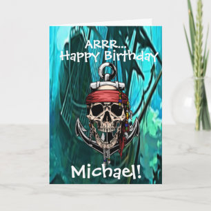 Pirate Skull Captain Ghost Ship Card