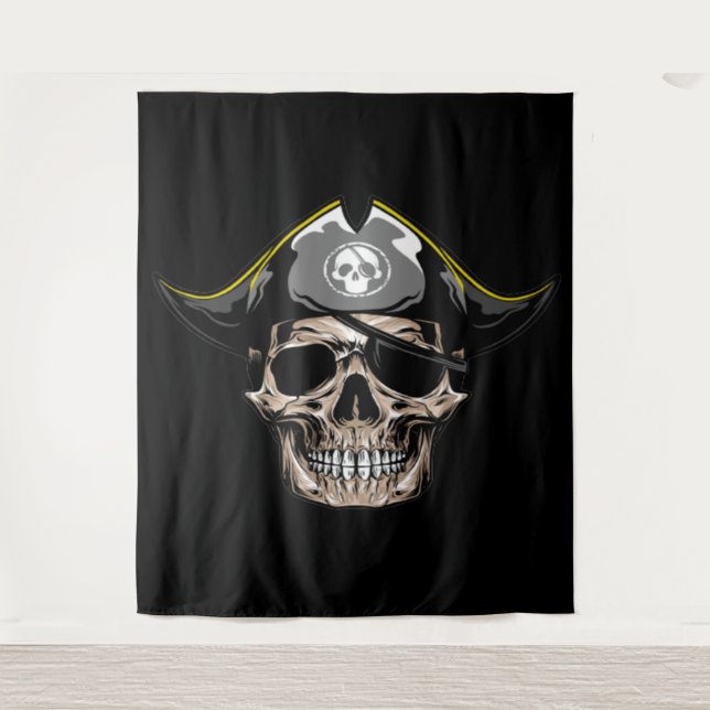 Pirate Skull Captain Jack backdrop Tapestry (Front)