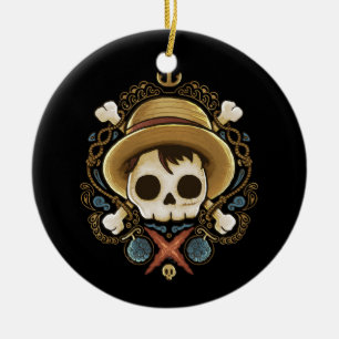 Pirate Skull Ceramic Tree Decoration