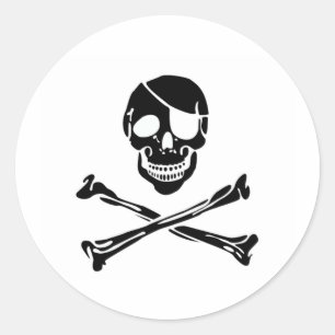 Pirate Skull Classic Round Sticker