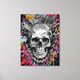 Pirate Skull - Colourful Skull Canvas Print
