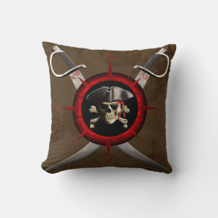 Pirate Skull Compass Rose Cushion