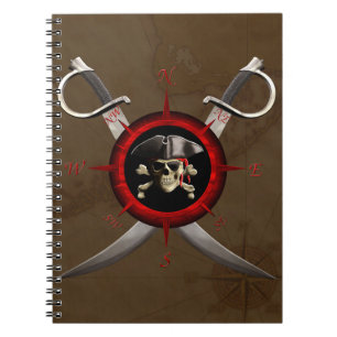 Pirate Skull Compass Rose Notebook