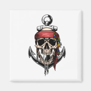 Pirate Skull Cross Bones Anchor Magnet