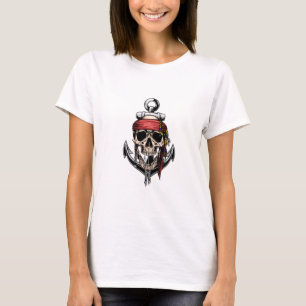 Pirate Skull Cross Bones Anchor T-Shirt