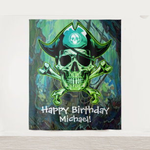 Pirate Skull Cross Bones backdrop Tapestry