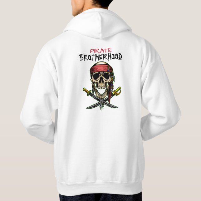 PIRATE SKULL CROSS SWORDS BROTHERHOOD HOODIE (Back)
