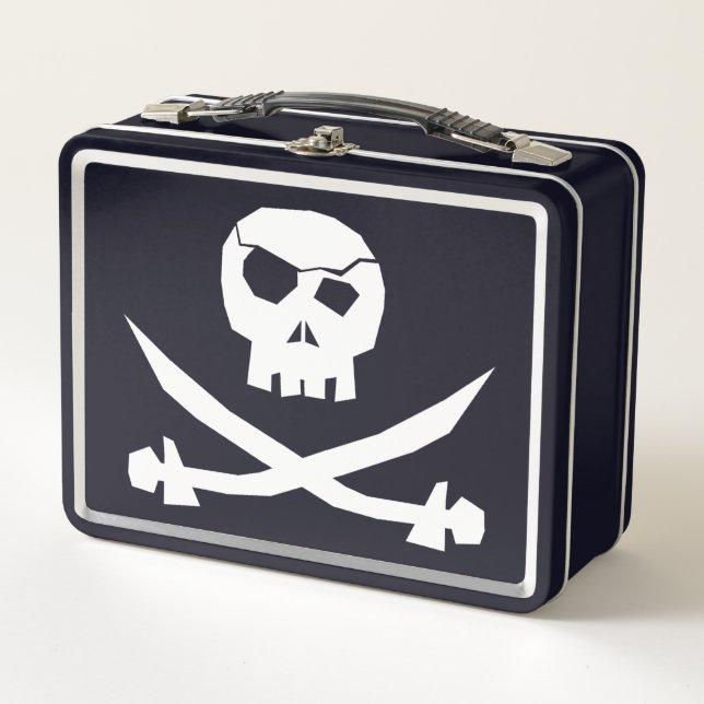 +{{ Pirate Skull & Crossbones }}+ Metal Lunch Box (Front)