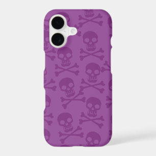 Pirate Skull Crossbones Pattern Purple